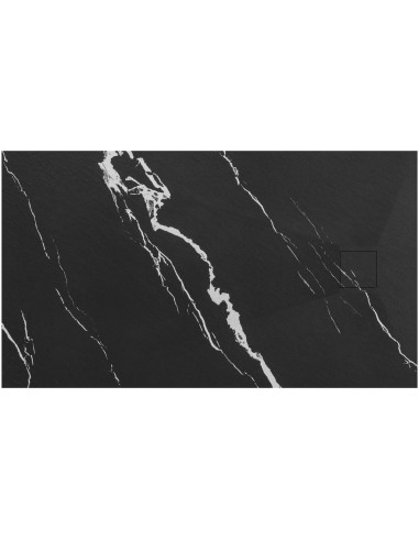Brodzik Prysznicowy Magnum Carrara Black 90 x 120 cm Czarny Marmur