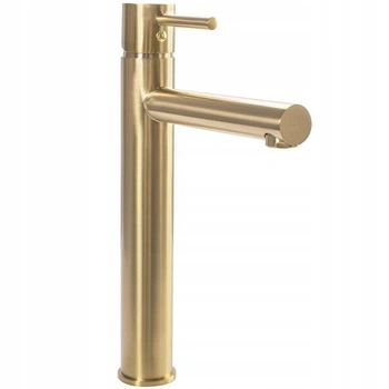 Bateria umywalkowa Tess Złota Szczotkowana Wysoka