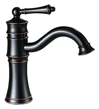 Bateria Umywalkowa Vintage Czarna Postarzana Niska