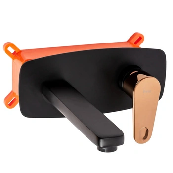 Bateria Umywalkowa Podtynkowa Mild Czarna Różowe Złoto + BOX