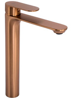 Bateria Umywalkowa Drop Miedź Szczotkowana Wysoka