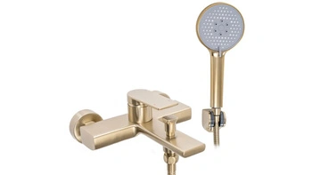 Bateria Wannowa Ścienna Verso Złota Szczotkowana