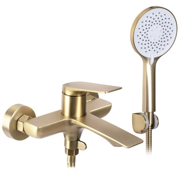 Bateria Wannowa Ścienna Avalon Złota Szczotkowana