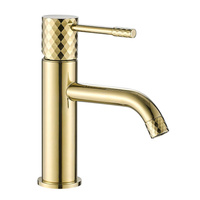 Bateria Umywalkowa Lungo Diamond Złota Niska