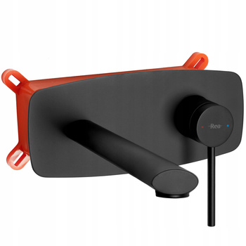 Bateria Umywalkowa Podtynkowa Oval Czarna + BOX