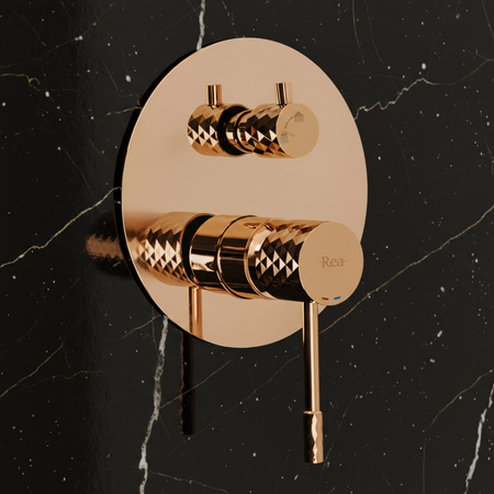 Zestaw Natryskowy Podtynkowy Lungo Diamond Miedź + Box