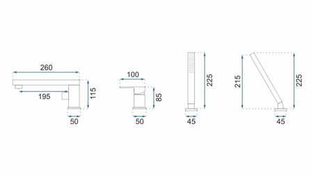 Bateria Wannowa Trzyczęsciowa Glen Czarna