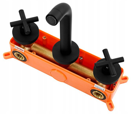 Bateria umywalkowa podtynkowa Exit Czarna + BOX