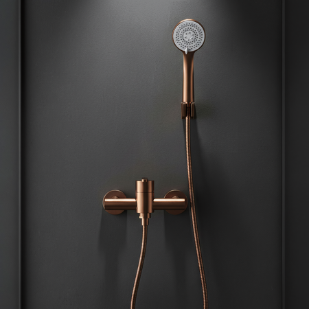 Bateria Prysznicowa Ścienna Ontario Miedź Szczotkowana