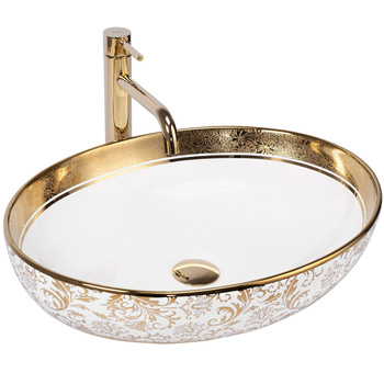 Umywalka Nablatowa Ceramiczna Margot White Gold