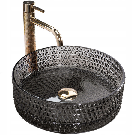 Umywalka Nablatowa Szklana Cristal 35 Black