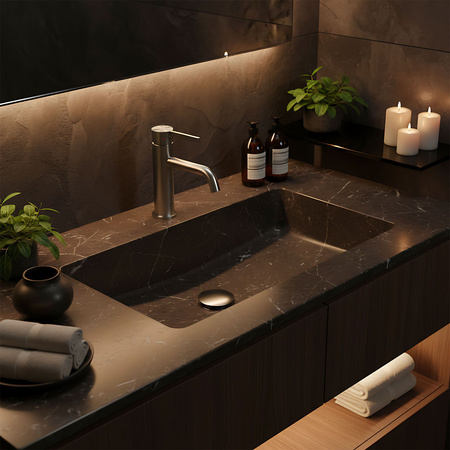 Bateria Umywalkowa Foster Nikiel Szczotkowany Niska