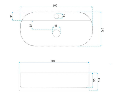 Umywalka Nablatowa Marcela 60