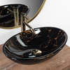 Umywalka Nablatowa Pamela Black Marble Shiny