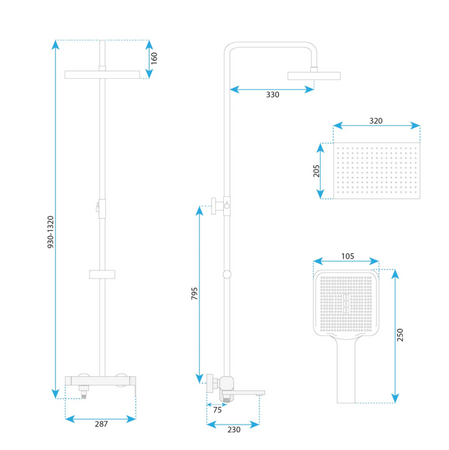 Zestaw Natryskowy Arlo Nikiel Szczotkowany