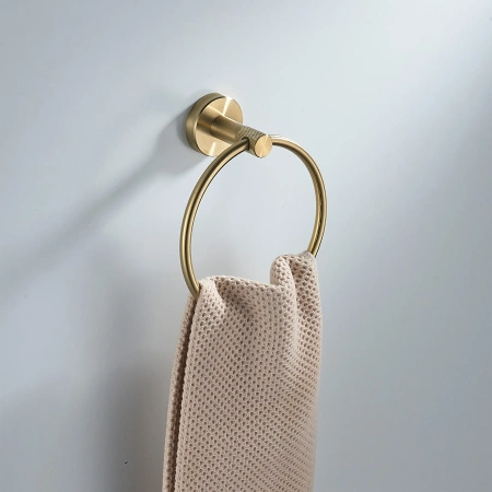 Wieszak Łazienkowy Ring Modern Złoty Szczotkowany