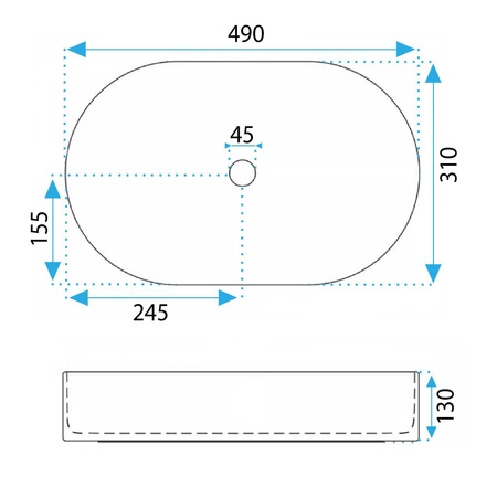 Umywalka Vanda Pistachio Matt - Nablatowa