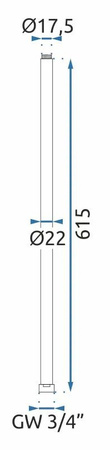 Adapter Przedłużający do Zestawu Natryskowego 60 cm Złoty Szczotkowany