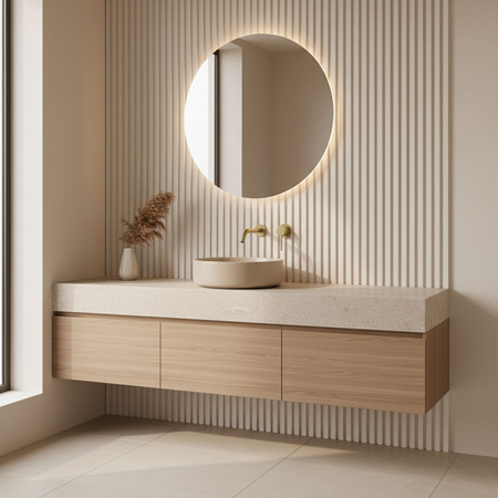 Bateria Umywalkowa Podtynkowa Clif Złota Szczotkowana