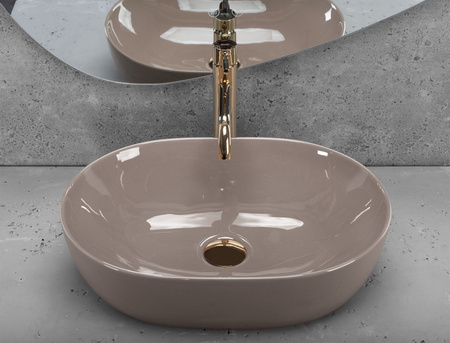 Umywalka Nablatowa Aura 61 Beige Shiny