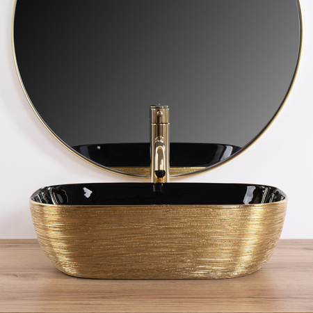 Umywalka Nablatowa Ceramiczna Belinda Gold Brush