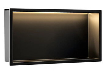 Półka Łazienkowa Wnękowa LED 60x30 Czarna