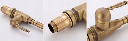 Bateria Umywalkowa Kuchenna Bona Złota Postarzana Wysoka