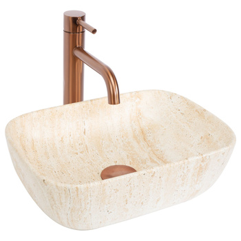 Umywalka Nablatowa Belinda Mini Travertine Matt