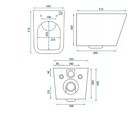 Misa WC Podwieszana Julio Czarna Matowa