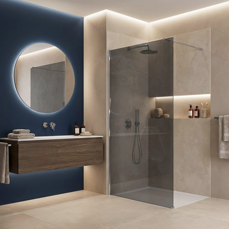 Ścianka Prysznicowa Flexi Szara Chrom