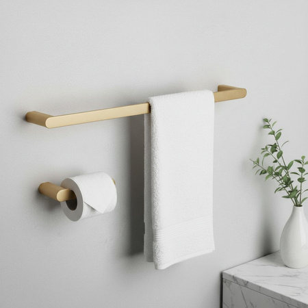 Komplet Wieszaków Łazienkowych 4 Elementy Mati Złoto Szczotkowane