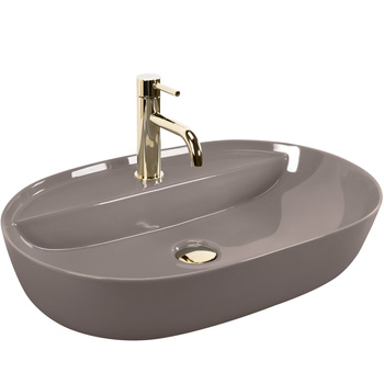 Umywalka Nablatowa Aura 61 Beige Shiny