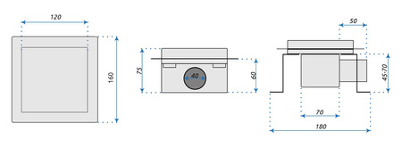 Odpływ Liniowy 12x12 Line Nikiel Szczotkowany