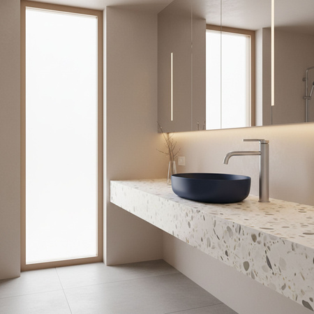 Bateria Umywalkowa Argona Nikiel Szczotkowany Wysoka