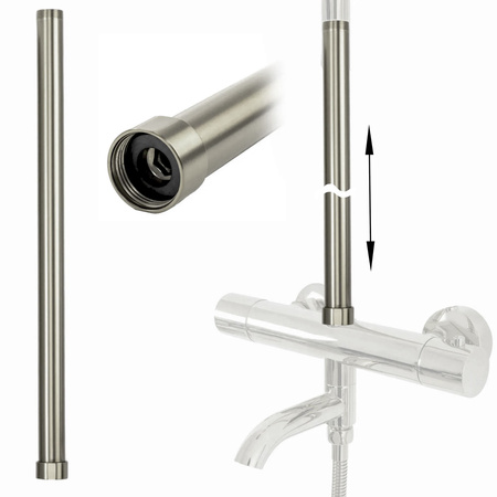 Adapter Przedłużający 50 cm Nikiel Szczotkowany