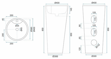 Umywalka Wolnostojąca Blanka Black