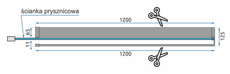 Ścianka Walk In Aero Black Easy Clean Z Wieszakiem Evo
