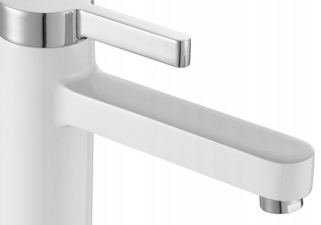 Bateria Umywalkowa Polo Biała Chrom Wysoka