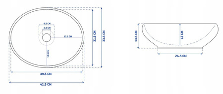 Umywalka Nablatowa Sofia White Gold