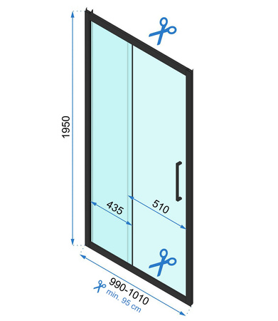 Drzwi Prysznicowe Przesuwne Rapid Slide Black Czarne