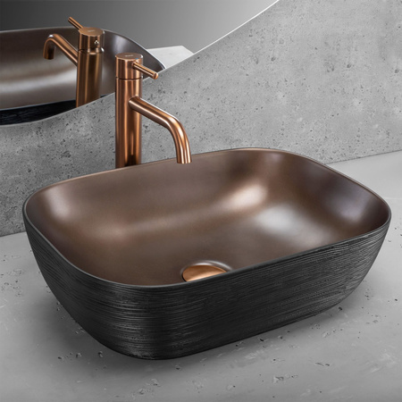 Umywalka Nablatowa Belinda Copper Brush Black