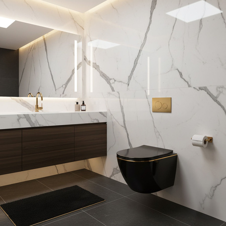 Misa Wc Podwieszana Carlo Mini Tornado Black Gold Edge