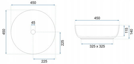 Umywalka Nablatowa Elma White