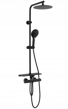 Zestaw Natryskowy Mike Black z Termostatem Czarny