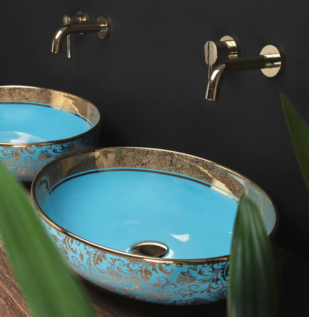 Umywalka Nablatowa Margot Blue Gold