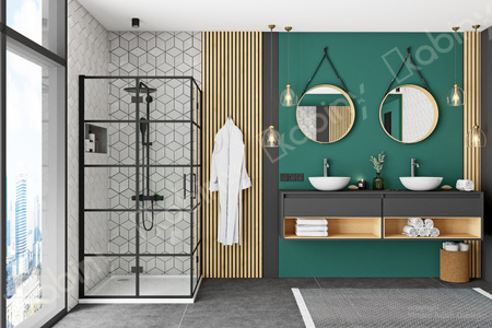 Kabina Prysznicowa Narożna Składana Molier Black Double