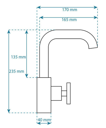 Bateria Umywalkowa Vertigo Side Czarna