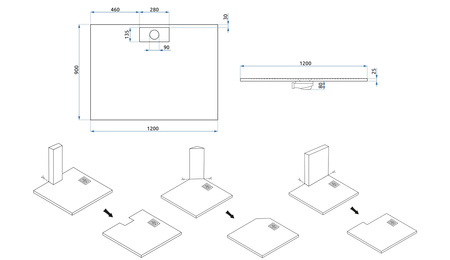 Brodzik Prysznicowy Bazalt Long Black