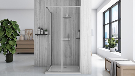 Kabina Prysznicowa Rea City 80x100 cm Nikiel Szczotkowany
