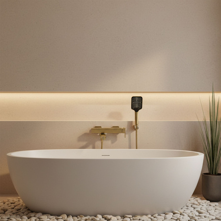 Bateria Wannowa Ścienna Arlo Złota Szczotkowana